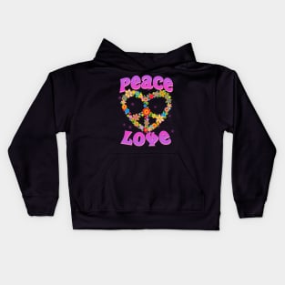 PEACE SIGN LOVE 60s 70s Tie Dye Hippie Halloween Costume Kids Hoodie